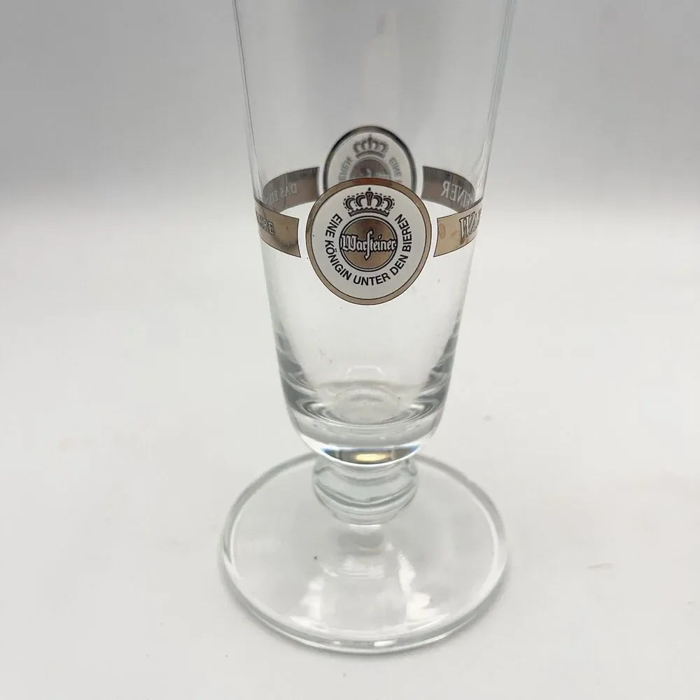 Vintage German Warsteiner .4L Beer Glass with Gold Rim